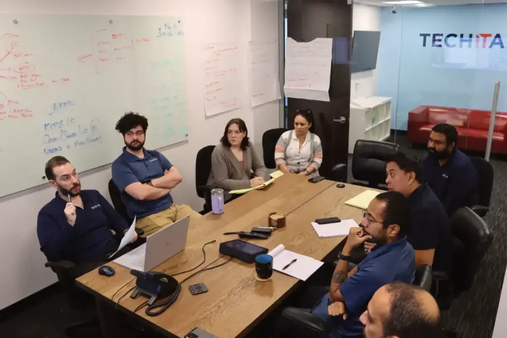 Financial services client meeting